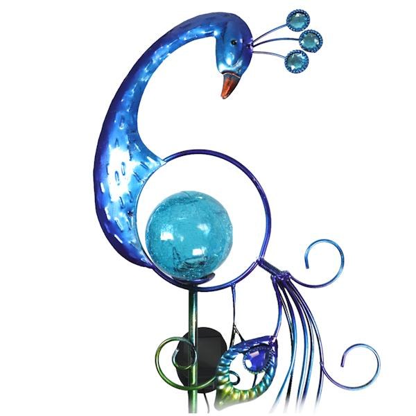 Solar Blue Peacock Sunset Vista Designs Stake 2