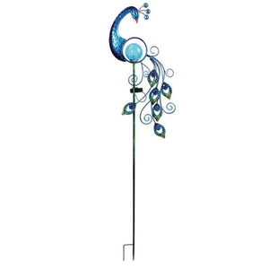 Solar Blue Peacock Sunset Vista Designs Stake 3