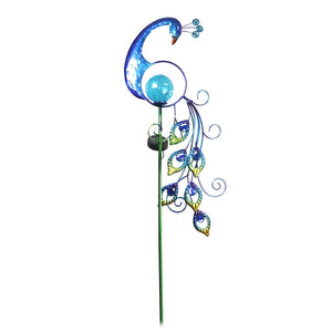Solar Blue Peacock Sunset Vista Designs Stake 1
