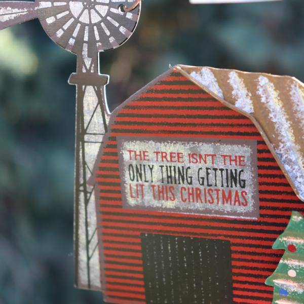 7" Barn House Ornament 2