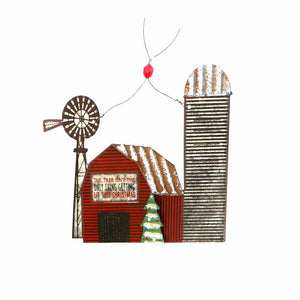 7" Barn House Ornament 1