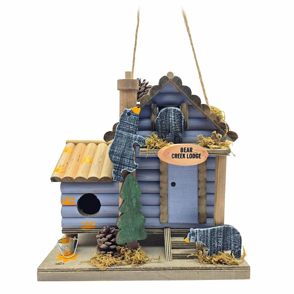 8.75" Brown Bear Creek Lodge Bird House 1