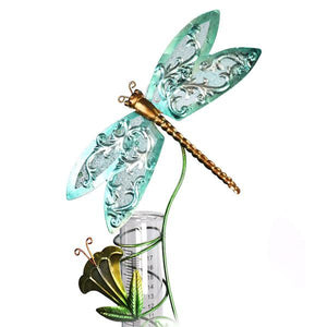 Dragonfly Rain Gauge Garden Stake 2