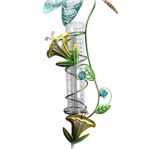 Dragonfly Rain Gauge Garden Stake 3