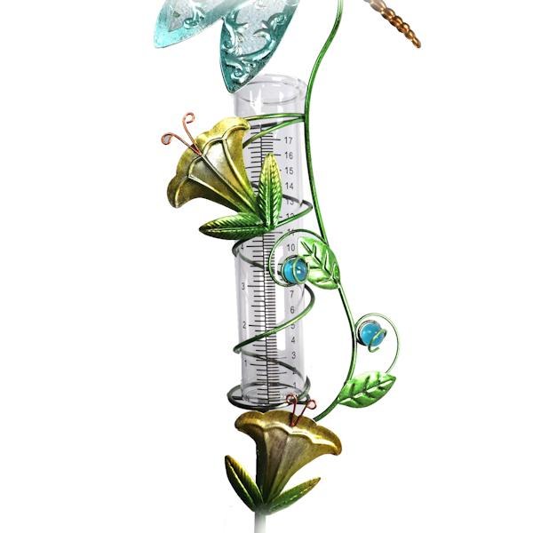 Dragonfly Rain Gauge Garden Stake 3