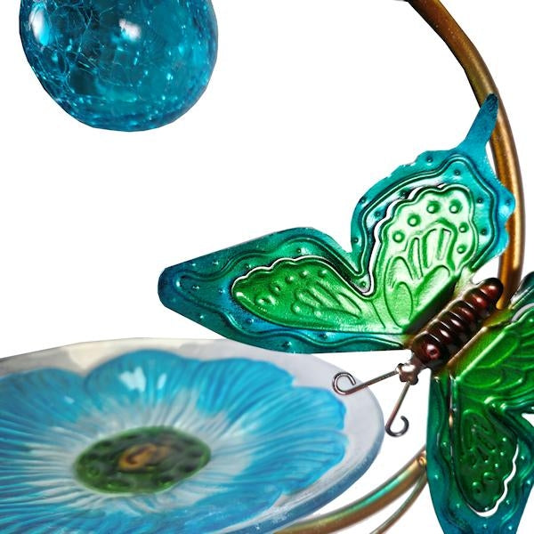 21" Solar Blue Butterfly Birdfeeder 2
