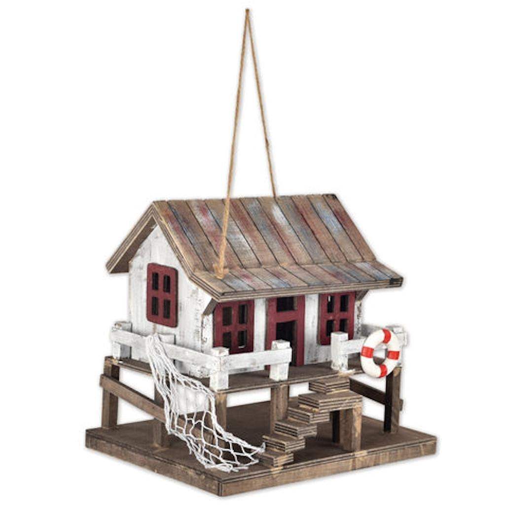 9" White Beach Home Bird House 1