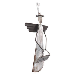 11" Silver Angel Ornament 2