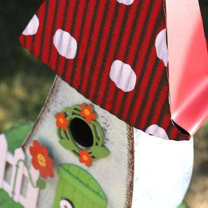 13.5" Red Mushroom Bird House 2