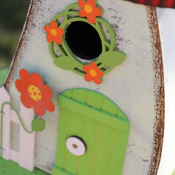 13.5" Red Mushroom Bird House 3