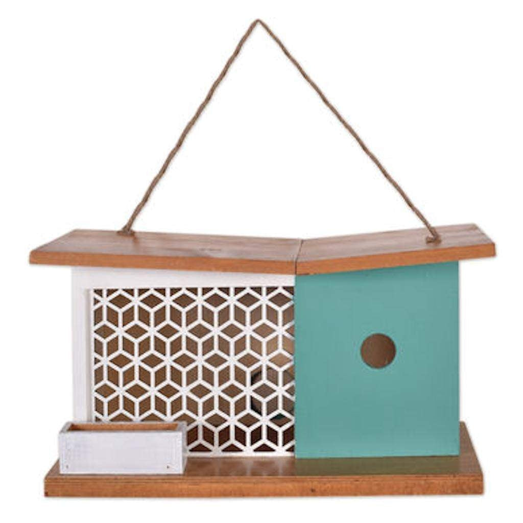 13" White/Blue Bird House 1