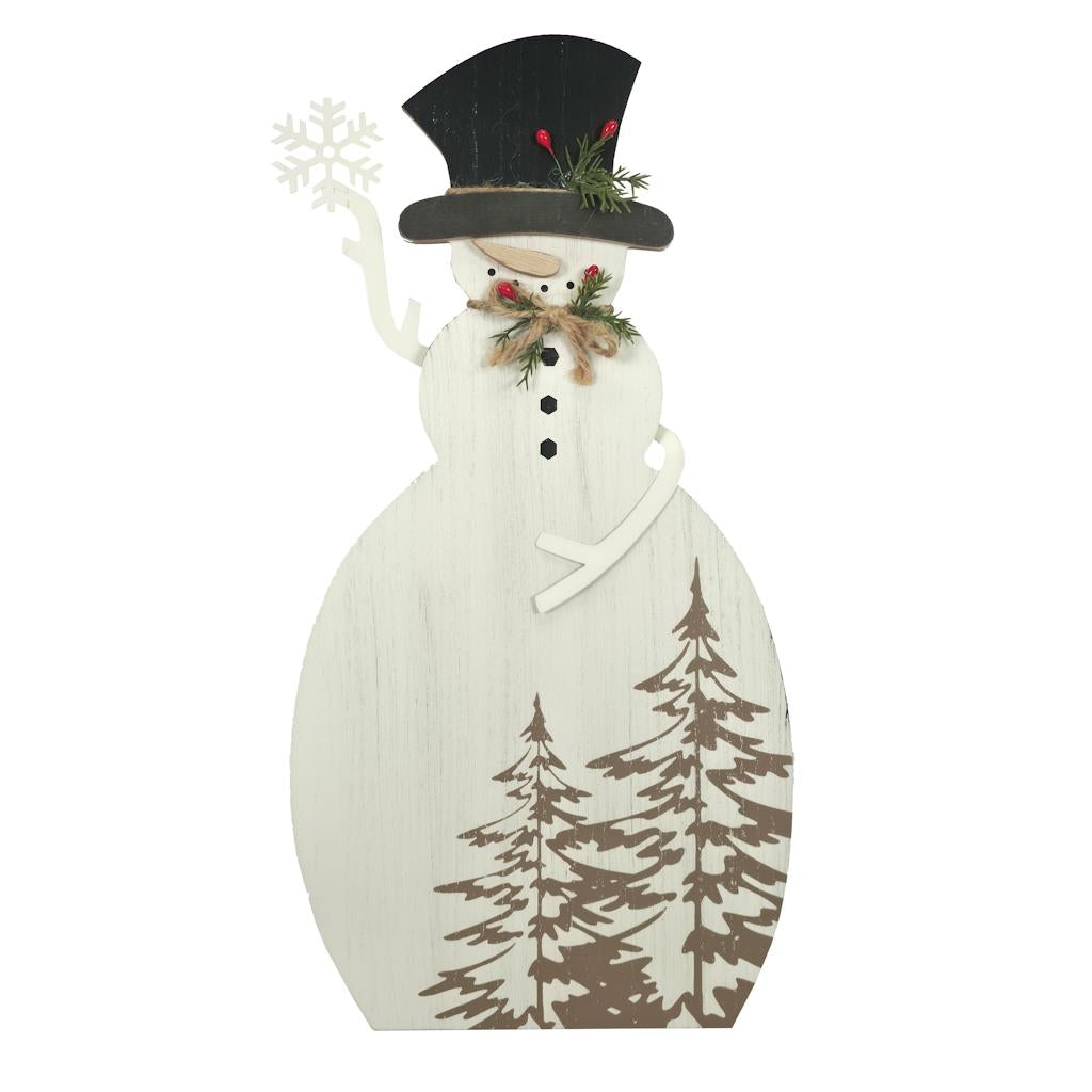 17" Snowman Snowy Pine Sunset Vista Designs Figurine 1