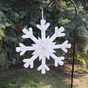 18" White Wood Snowflake Sunset Vista Designs Wall Decor 2