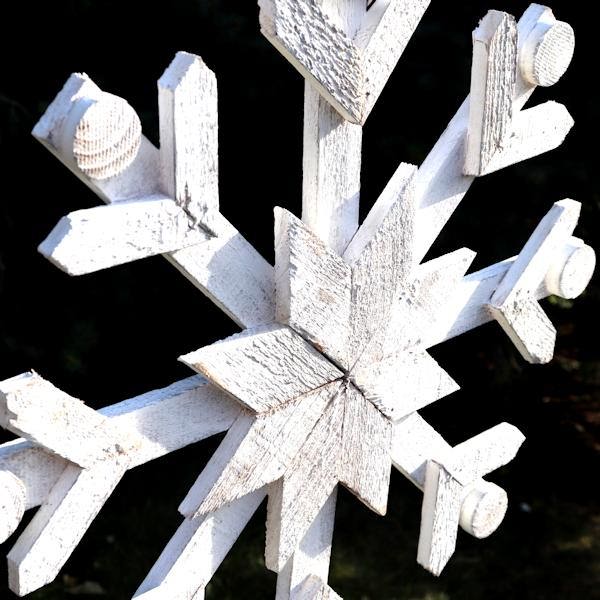 18" White Wood Snowflake Sunset Vista Designs Wall Decor 3