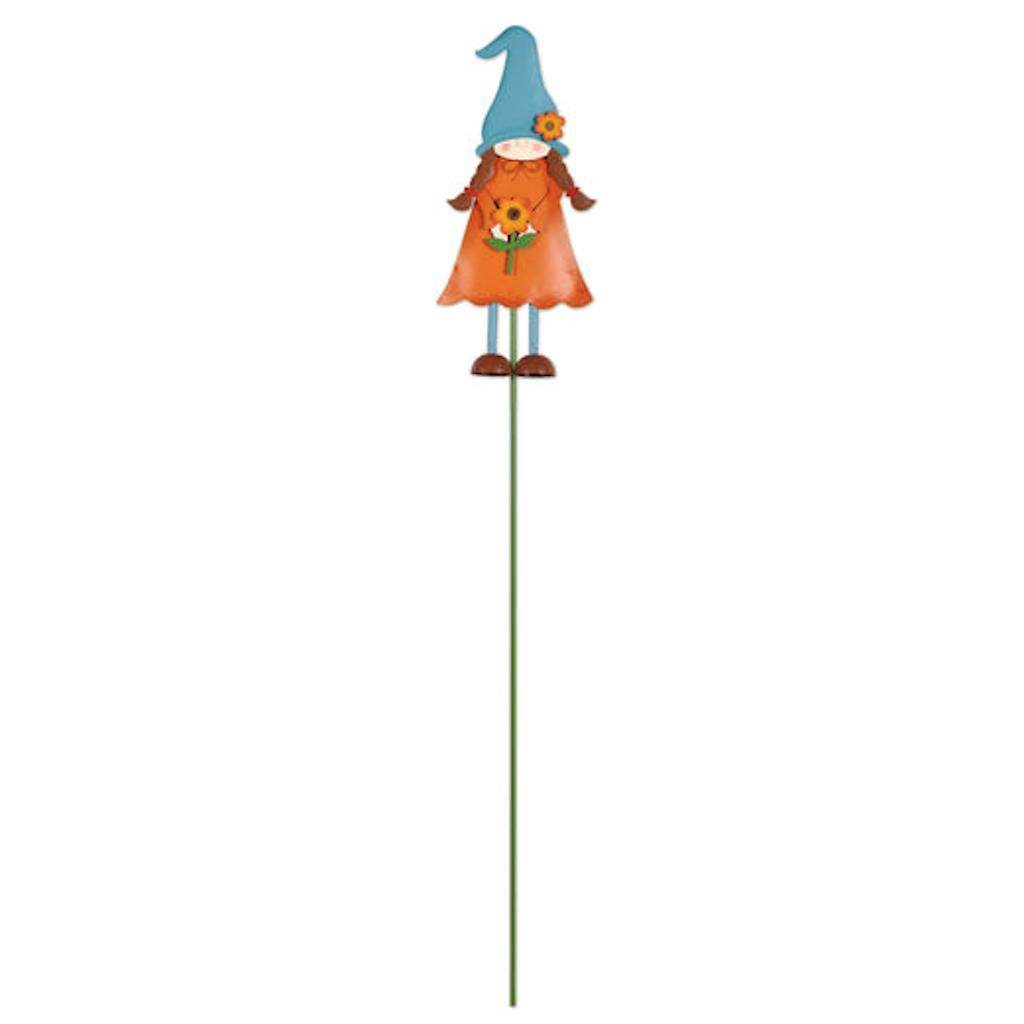 Orange Lady Gnome Sunset Vista Designs Stake 1