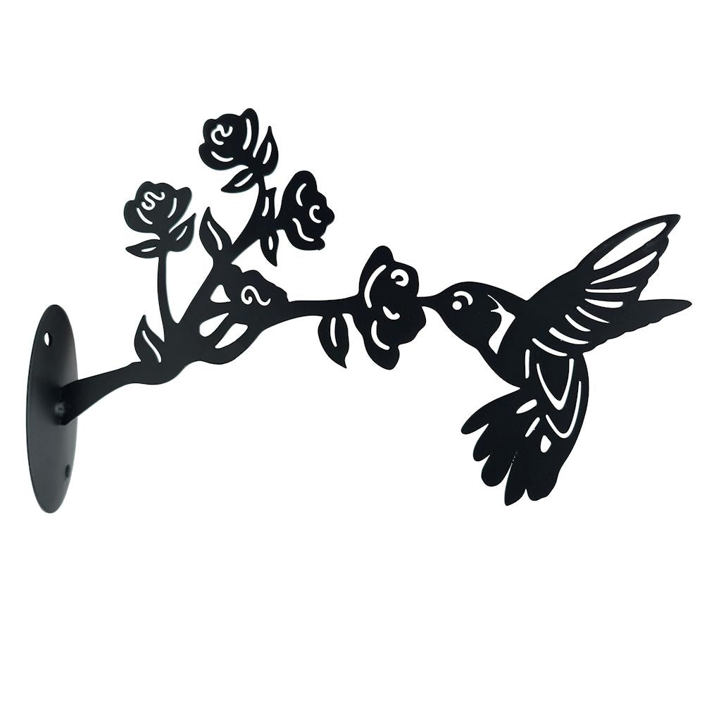 9" Black Hummingbird Fence Post Décor 1