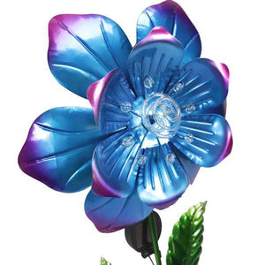 44" Solar Blue Coil Flower Sunset Vista Designs Stake 2