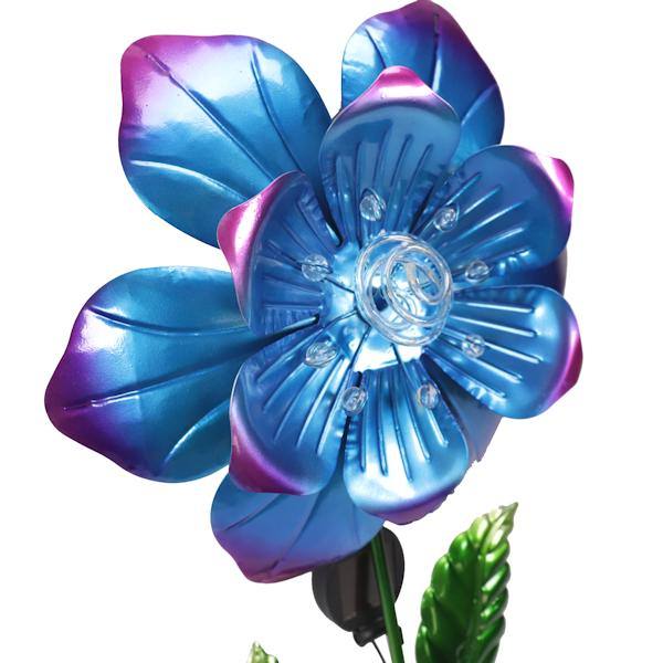 44" Solar Blue Coil Flower Sunset Vista Designs Stake 2