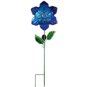 44" Solar Blue Coil Flower Sunset Vista Designs Stake 3