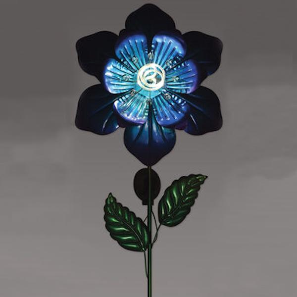 44" Solar Blue Coil Flower Sunset Vista Designs Stake 4
