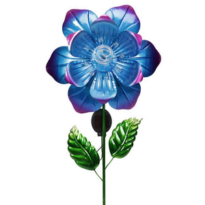 44" Solar Blue Coil Flower Sunset Vista Designs Stake 1