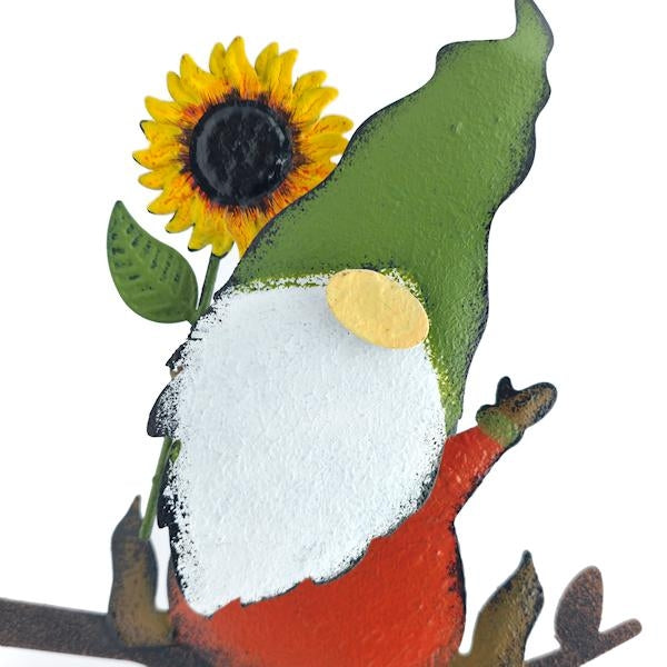 12.2" Sunflower Gnome Fence Post Décor 2