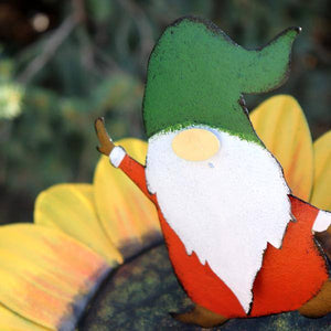 Gnome on a Sunflower Sunset Vista Designs Stake 3