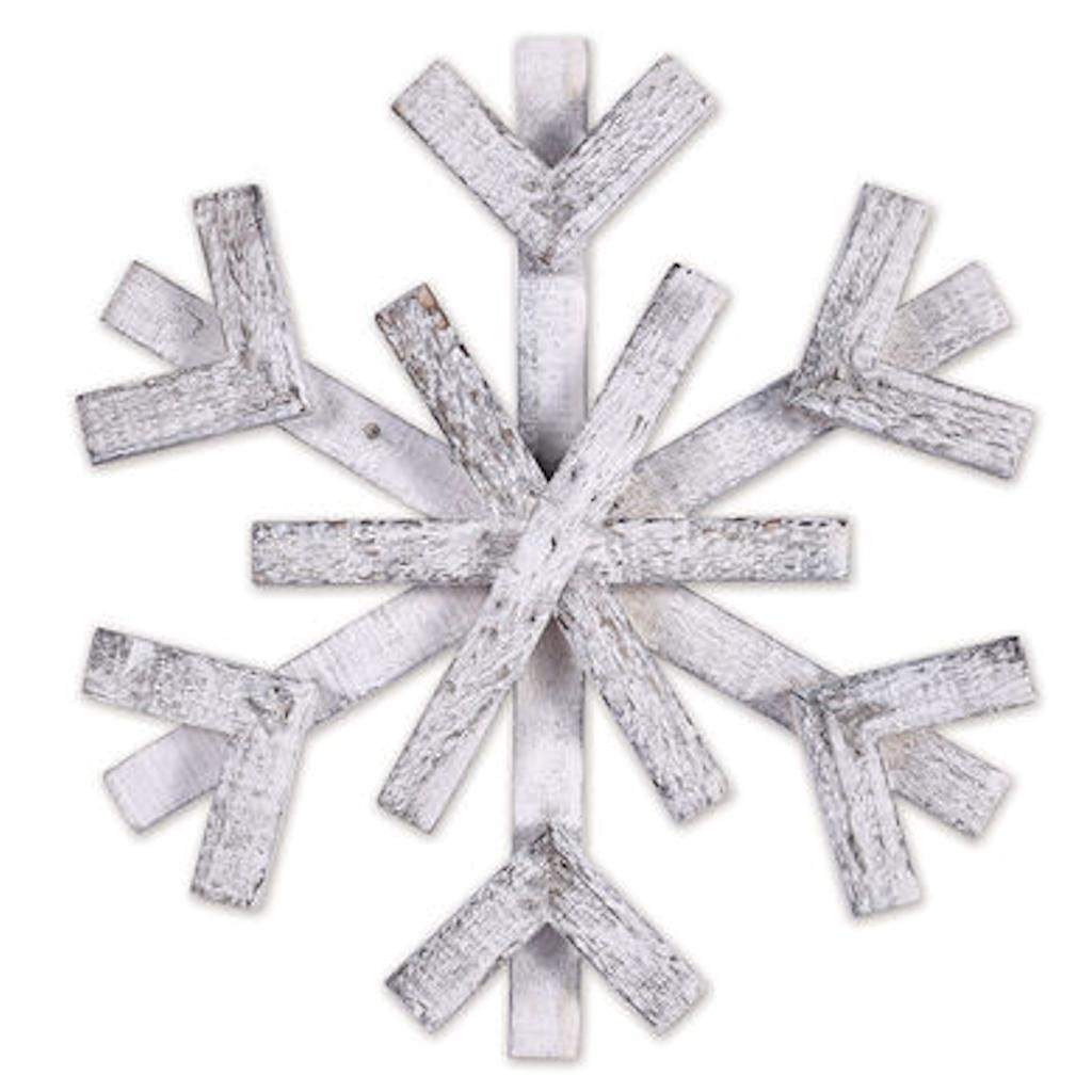 10" White Wood Snowflake Sunset Vista Designs Wall Decor 1