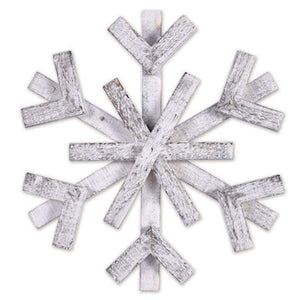 10" White Wood Snowflake Sunset Vista Designs Wall Decor 1