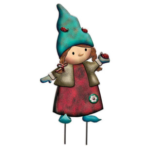 22" Gnome with Ladybug Low Garden Stake 1