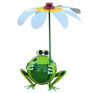 18" Frog Daisy Porch Sitter 1