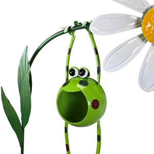 51" Green Frog Flower Lawn Stake 2