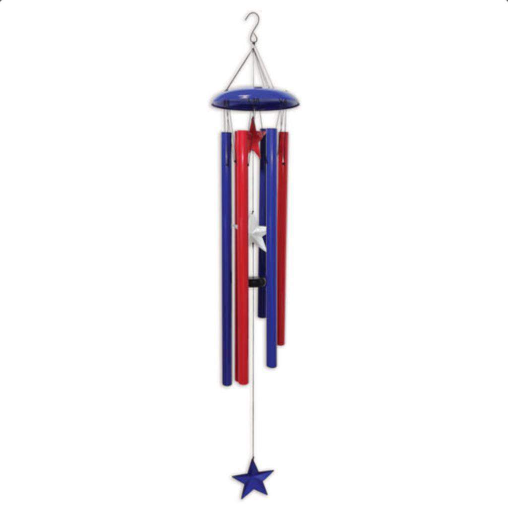 48" Americana Red/White/Blue Star Wind Chime 1