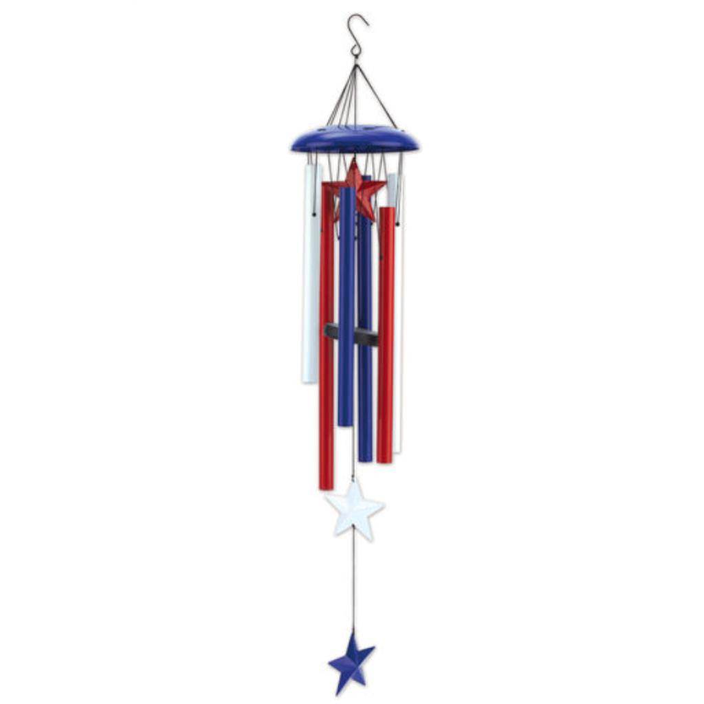 36" Americana Red/White/Blue Star Wind Chime 1
