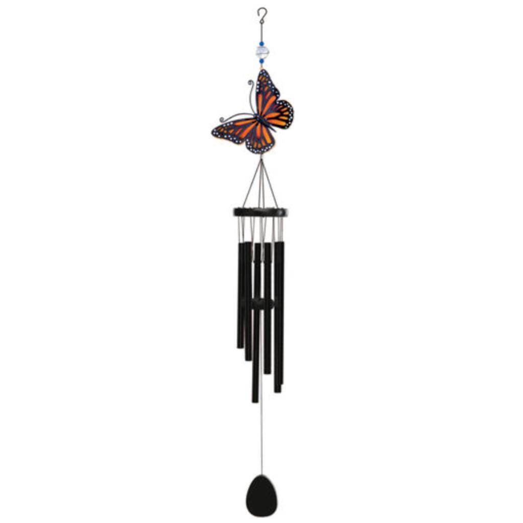 32" Orange Butterfly Wind Chime 1