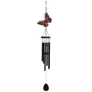 32" Orange Butterfly Wind Chime 1