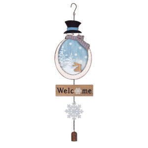 28" Snowman Welcome Hanging Sign 1