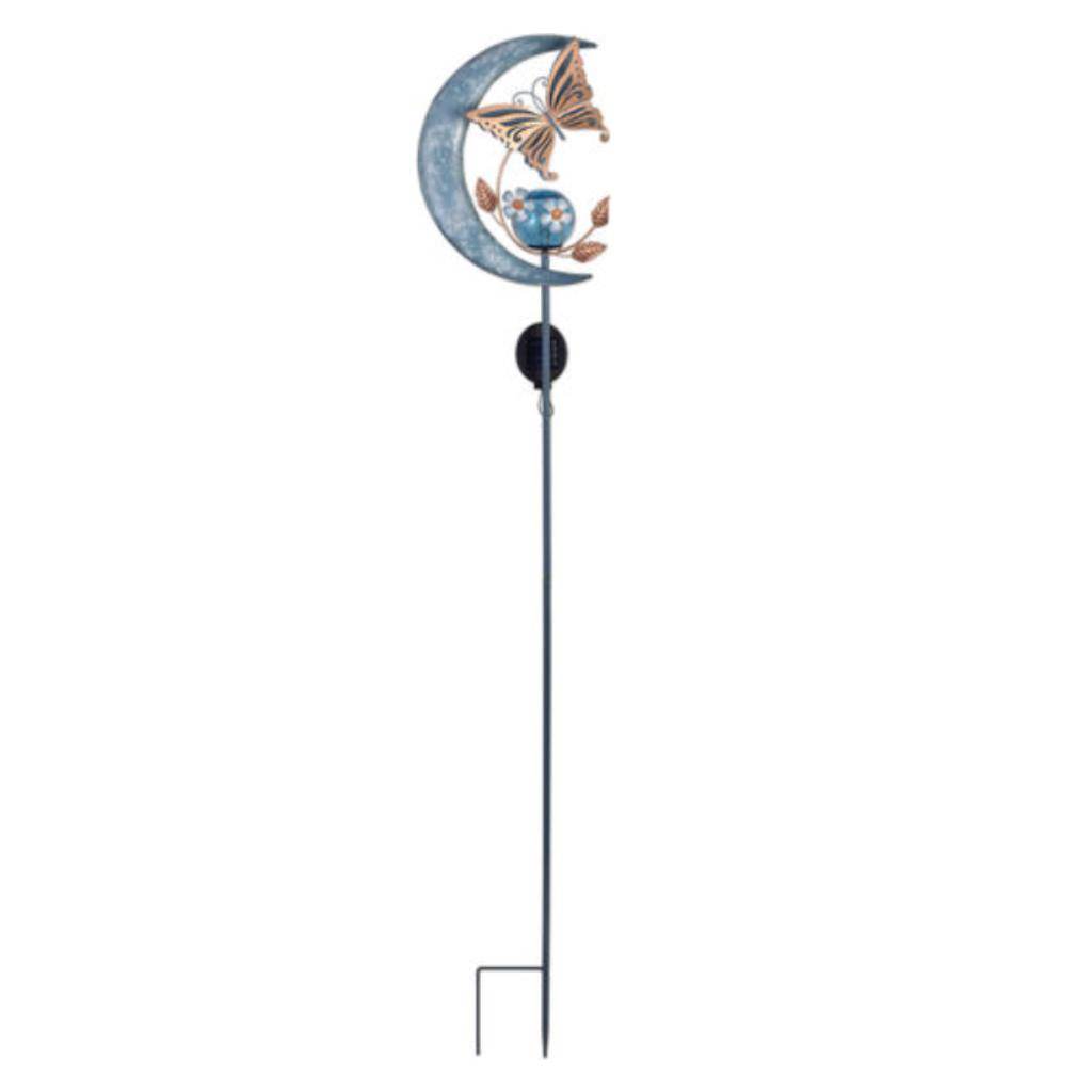 53" Blue Moon and Butterfly Solar Garden Stake 1
