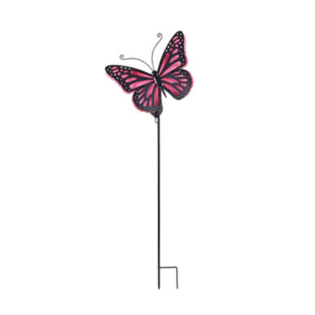 52" Pink Butterfly Solar Lawn Stake 1