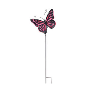 52" Pink Butterfly Solar Lawn Stake 1