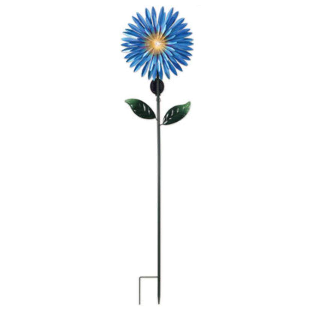 57" Blue Fiber Optic Flower Solar Lawn Stake 1