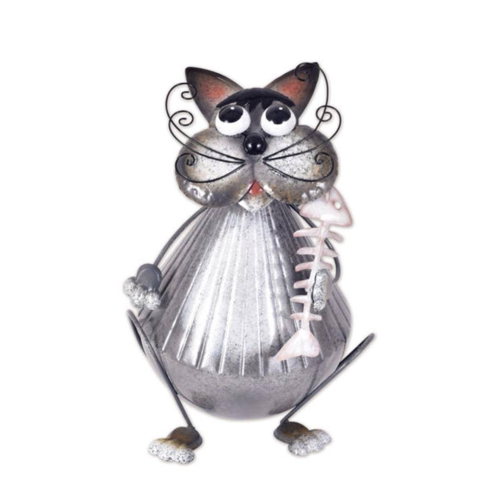 13" Gray Fishbone Cat Tabletop 1