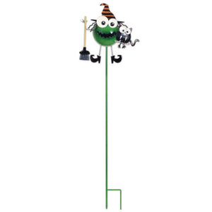 40" Green Witch with Cat Lawn Stake 1