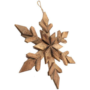 14" Brown Wood Snowflake Sunset Vista Designs Wall Decor 2