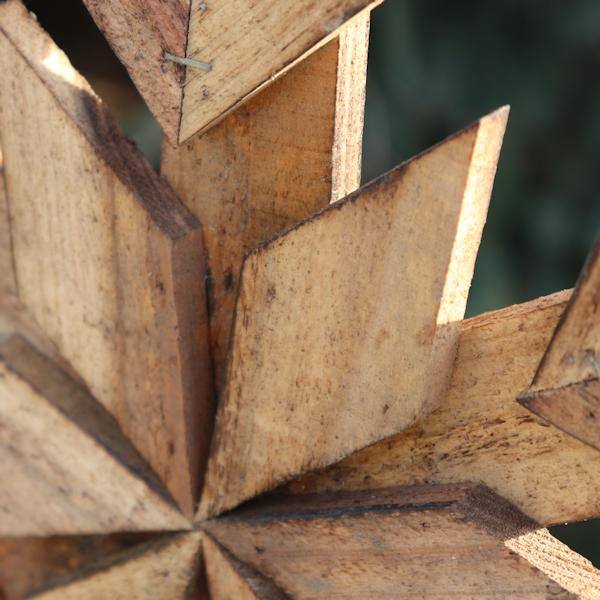 14" Brown Wood Snowflake Sunset Vista Designs Wall Decor 3