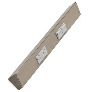 18" 20 amp 120 volt Satin Nickel 2 Single Pole Switch/Receptacle Combination Power Strip 1