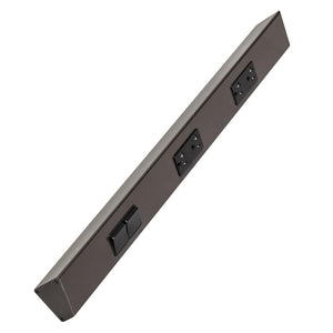 24" 20 amp 120 volt Bronze 2 Single Pole Switch/Receptacle Combination Power Strip 1