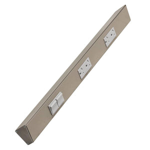 24" 20 amp 120 volt Satin Nickel 2 Single Pole Switch/Receptacle Combination Power Strip 1