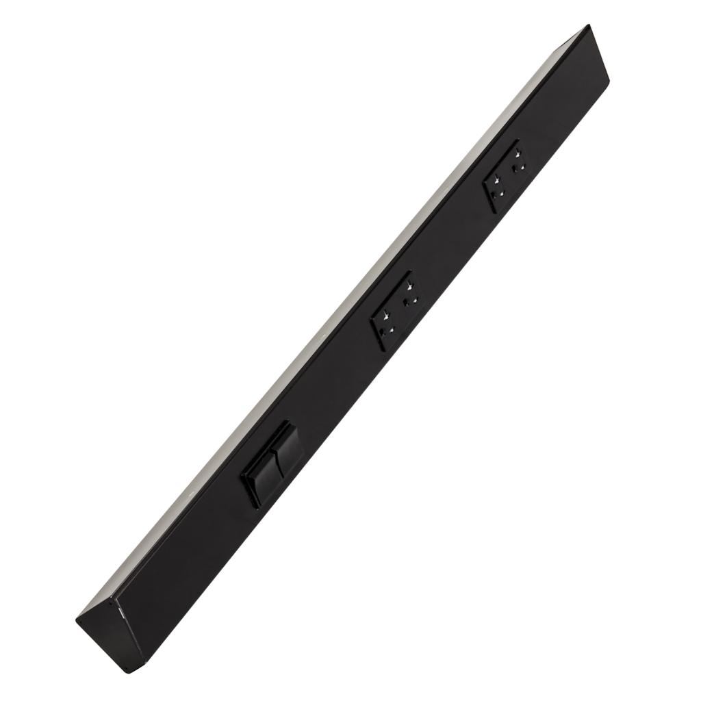 30" 20 amp 120 volt Black 2 Single Pole Switch/Receptacle Combination Power Strip 1