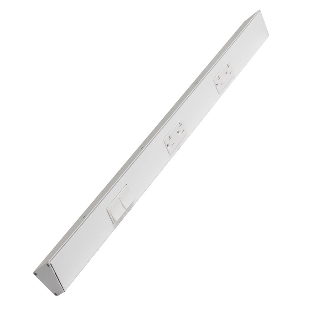 30" 20 amp 120 volt White 2 Single Pole Switch/Receptacle Combination Power Strip 1